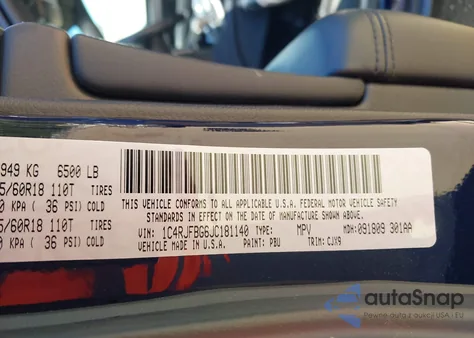 2018 Jeep Grand Cherokee Limited 4X4 from USA, damaged, VIN 1C4RJFBG6JC181140